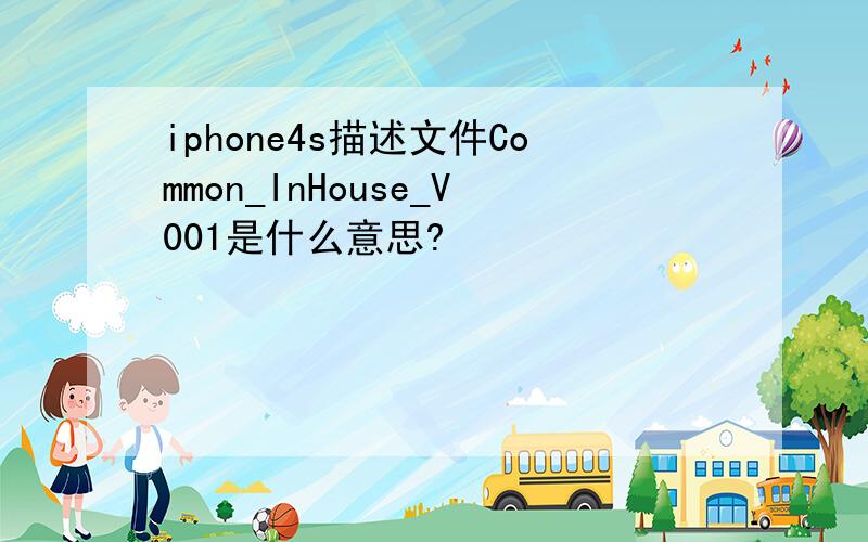 iphone4s描述文件Common_InHouse_V001是什么意思?