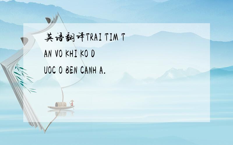 英语翻译TRAI TIM TAN VO KHI KO DUOC O BEN CANH A.