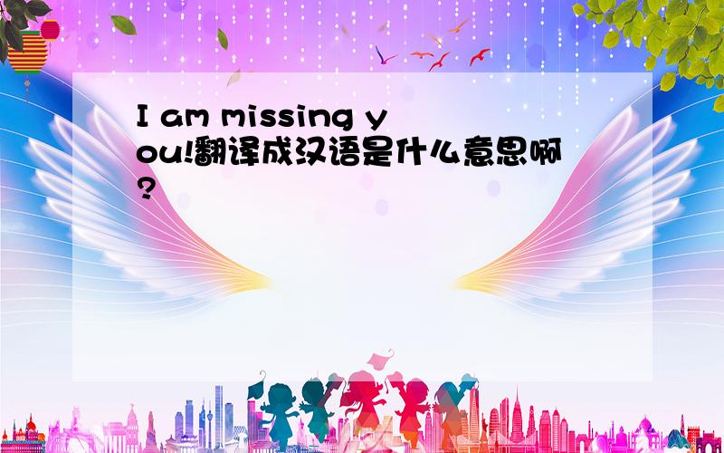 I am missing you!翻译成汉语是什么意思啊?