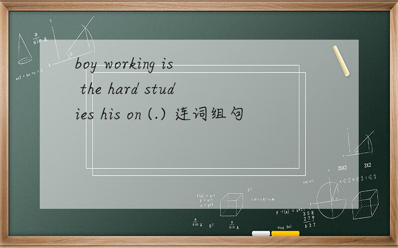 boy working is the hard studies his on (.) 连词组句