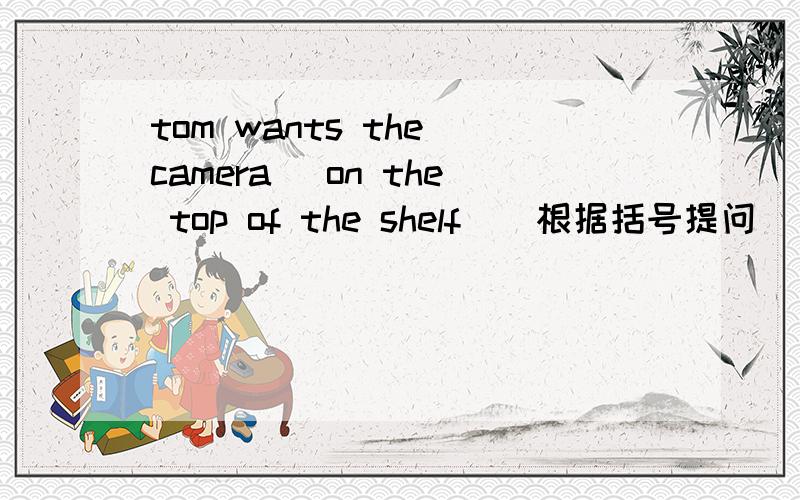 tom wants the camera (on the top of the shelf)(根据括号提问)